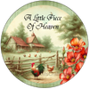 ROUND Digital Graphic Design A LITTLE BIT OF HEAVEN Farm Chickens Wedding Gift First Home Sublimation Decoupage PNG SVG Country Farmhouse Home Kitchen Decor Wall Art Shelf Sitter Gift Crafters Delight - JAMsCraftCloset