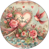 ROUND Digital Graphic Design BE MINE - HEART and BIRD Wedding Gift First Home Sublimation PNG SVG Country Farmhouse Home Decor LOVE Sign Wall Art Decor Wreath Design Valentine Gift Crafters Delight - JAMsCraftCloset