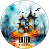 ROUND DIGITAL Graphic Design ENTER IF YOU DARE Halloween Sublimation Decoupage PNG SVG Country Farmhouse Home Decor Sign Shelf Sitter Wall Art Decor Wreath Design Gift Crafters Delight - JAMsCraftCloset