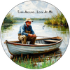 ROUND Digital Graphic Design FISHERMEN - TURN AROUND LOOK AT ME Decor Lake Scene With Animals First Home Sublimation Decoupage PNG SVG Country Farmhouse Home Decor Wall Art Shelf Sitter Gift Crafters Delight - JAMsCraftCloset