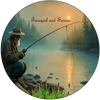 ROUND Digital Graphic Design FISHERMEN - TRANQUIL AND SERENE MAN FISHING Decor Lake Scene With Animals First Home Sublimation Decoupage PNG SVG Country Farmhouse Home Decor Wall Art Shelf Sitter Gift Crafters Delight - JAMsCraftCloset
