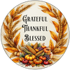 ROUND Digital Graphic Design - GRATEFUL THANKFUL BLESSED - Wedding Gift HOME DECOR Sublimation Decoupage PNG SVG PDF JPEG Country Farmhouse Wall Art Shelf Sitter Gift Crafters Delight - JAMsCraftCloset