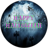 ROUND DIGITAL Graphic Design HAPPY HALLOWEEN Halloween Sublimation Decoupage PNG SVG Country Farmhouse Home Decor Sign Shelf Sitter Wall Art Decor Wreath Design Gift Crafters Delight - JAMsCraftCloset