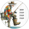 ROUND Digital Graphic Design HERE FISHY FISHY FISHY Old Fisherman First Home Sublimation Decoupage PNG SVG Country Farmhouse Home Kitchen Decor Wall Art Shelf Sitter Gift Crafters Delight - JAMsCraftCloset