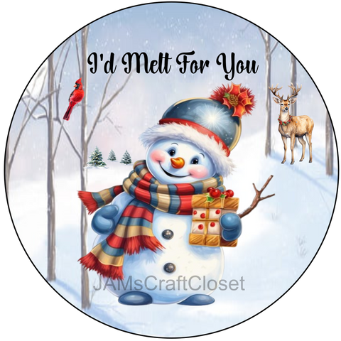 ROUND Digital Graphic Design I'D MELT FOR YOU 2 Christmas Gift First Home Sublimation Decoupage PNG SVG Country Farmhouse Home Decor Wall Art Decor Gift Crafters Delight - JAMsCraftCloset