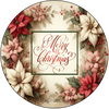ROUND Digital Graphic Design MERRY CHRISTMAS POINSETTIAS - CHRISTMAS DESIGN PNG-JPEG-PDF-SVG-Decoupage-Sublimation Design Graphic Country Farmhouse Home Decor HOLIDAY Decor Gift Crafters Delight - JAMsCraftCloset