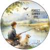ROUND Digital Graphic Design PERFECT SUMMER DAY Little Boy and Dog Fishing First Home Sublimation Decoupage PNG SVG Country Farmhouse Home Decor Wall Art Shelf Sitter Gift Crafters Delight - JAMsCraftCloset