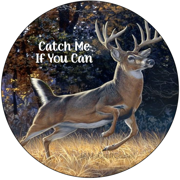 ROUND Digital Graphic Design RUNNING DEER - CATCH ME IF YOU CAN Decor Lake Scene With Animals First Home Sublimation Decoupage PNG SVG Country Farmhouse Home Decor Wall Art Shelf Sitter Gift Crafters Delight - JAMsCraftCloset