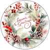 ROUND Digital Graphic Design SEASONS GREETINGS - &nbsp;Gift First Home Sublimation Decoupage PNG SVG Country Farmhouse Home Decor HOLIDAY Wall Art or Shelf Sitter Decor Gift Crafters Delight - JAMsCraftCloset