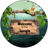ROUND Digital Graphic Design WELCOME TO THE JUNGLE Wedding Gift First Home Sublimation Decoupage PNG SVG Country Farmhouse Home Decor Wall Art Shelf Sitter Gift Crafters Delight - JAMsCraftCloset