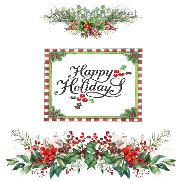 RECTANGLE SHAPED Digital Graphic Design HAPPY HOLIDAY - PNG SVG Lake House Sign Farmhouse Country Home Cabin HOLIDAY Wall Art Decor Gift Crafters Delight HAPPY CRAFTING - JAMsCraftCloset