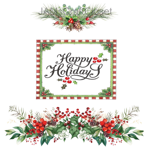 RECTANGLE SHAPED Digital Graphic Design HAPPY HOLIDAY - PNG SVG Lake House Sign Farmhouse Country Home Cabin HOLIDAY Wall Art Decor Gift Crafters Delight HAPPY CRAFTING - JAMsCraftCloset
