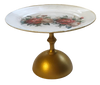 Small Glass Reverse Decoupage Cake or Cookie Stand Tray PEONIE FLORAL-Cup Cake Stand-Display-Desert Stand-Pedestal Cake Stand-Riser Cake Stand-Display Dish-Gift Idea - JAMsCraftCloset