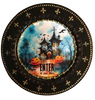 CHARGER PLATE BLACK PLASTIC ROUND Halloweens DECOUPAGED Upcycled Repurposed Wall Art or Shelf Sitter ENTER IF YOU DARE Holiday Home Decor Gift - JAMsCraftCloset