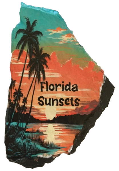 Antique West Virginia Roof Decoupaged FLORIDA SUNSETS Beach Theme Handmade Wall Art Unique Beach Lake House Gift - JAMsCraftCloset