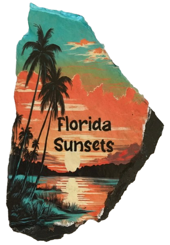 Antique West Virginia Roof Decoupaged FLORIDA SUNSETS Beach Theme Handmade Wall Art Unique Beach Lake House Gift - JAMsCraftCloset