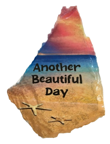 Antique West Virginia Roof Decoupaged ANOTHER BEAUTIFUL DAY Beach Theme Handmade Wall Art Unique Beach Lake House Gift - JAMsCraftCloset