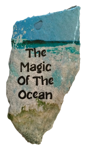 Antique West Virginia Roof Decoupaged THE MAGIC OF THE OCEAN Beach Theme Handmade Wall Art Unique Beach Lake House Gift - JAMsCraftCloset