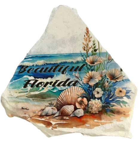 Antique West Virginia Roof Decoupaged BEAUTIFUL FLORIDA Beach Theme Handmade Wall Art Unique Beach Lake House Gift - JAMsCraftCloset