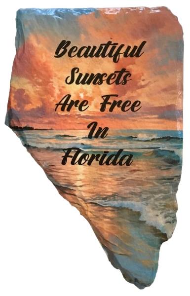 Antique West Virginia Roof Decoupaged BEAUTIFUL SUNSETS ARE FREE IN FLORIDA Beach Theme Handmade Wall Art Unique Beach Lake House Gift - JAMsCraftCloset