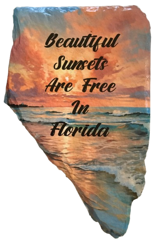 Antique West Virginia Roof Decoupaged BEAUTIFUL SUNSETS ARE FREE IN FLORIDA Beach Theme Handmade Wall Art Unique Beach Lake House Gift - JAMsCraftCloset