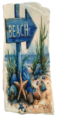 Antique West Virginia Roof Decoupaged BEACH ARROW Beach Theme Handmade Wall Art Unique Beach Lake House Gift - JAMsCraftCloset