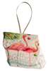 Antique West Virginia Roof Decoupaged Christmas Ornament - 2 Flamingo in Water - Handmade Holiday Tree Decor Unique Beach Lake House Gift - JAMsCraftCloset