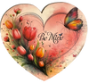Heart Large Wooden Decoupaged Farmhouse Country Wall Art BE MINE - TULIPS and BUTTERFLY Handmade Valentine Gift Idea Crafters Delight {{ JAMsCraftCloset }}