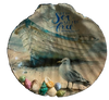 LARGE SCALLOP SEASHELL Aqua Teal LET THE SEA SET YOU FREE- BEACH COASTAL DECOR Wall Art Handmade Hand Painted DECOUPAGED Repurposed Upcycled Gift - JAMsCraftCloset
