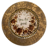 PLATE CHARGER GOLD EMBOSSED FLORAL PLASTIC ROUND DECOUPAGED Upcycled Repurposed Wall Art or Shelf Sitter YOU ARE LOVED Home Decor Wedding Gift - JAMsCraftCloset