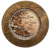 PLATE CHARGER GOLD EMBOSSED FLORAL PLASTIC ROUND DECOUPAGED Upcycled Repurposed Wall Art or Shelf Sitter LOVE IS MORE PRECIOUS THAN GOLD Home Decor Wedding Gift - JAMsCraftCloset