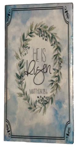 CERAMIC TILE Wall Art Shelf EASTER HE IS RISEN Decoupage Cottage Chic Country Farmhouse Home Holiday Decor Handmade Gift Idea