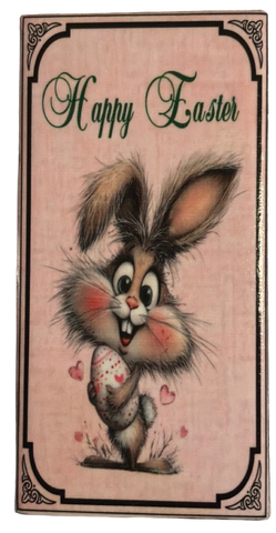 CERAMIC TILE Wall Art Shelf EASTER BUNNY HUGGING EGG Decoupage Cottage Chic Country Farmhouse Home Holiday Decor Handmade Gift Idea &nbsp;- JAMsCraftCloset