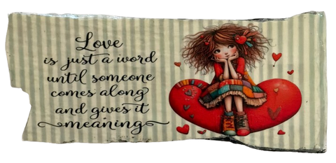 Antique West Virginia Roof Decoupaged LOVE - IS JUST A WORD - Valentine/Love Theme Handmade Wall Art Unique Home Decor Gift- JAMsCraftCloset