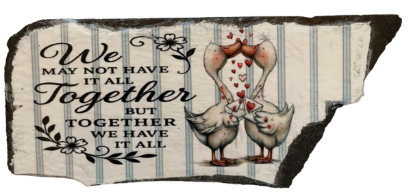 Antique West Virginia Roof Decoupaged DUCKS - WE HAVE IT TOGETHER - Valentine/Love Theme Handmade Wall Art Unique Home Decor Gift - JAMsCraftCloset
