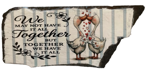 Antique West Virginia Roof Decoupaged DUCKS - WE HAVE IT TOGETHER - Valentine/Love Theme Handmade Wall Art Unique Home Decor Gift - JAMsCraftCloset