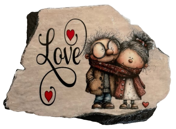 Antique West Virginia Roof Decoupaged LOVE - ELDERLY COUPLE - Valentine/Love Theme Handmade Wall Art Unique Home Decor Gift- JAMsCraftCloset