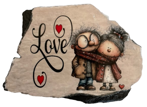 Antique West Virginia Roof Decoupaged LOVE - ELDERLY COUPLE - Valentine/Love Theme Handmade Wall Art Unique Home Decor Gift- JAMsCraftCloset