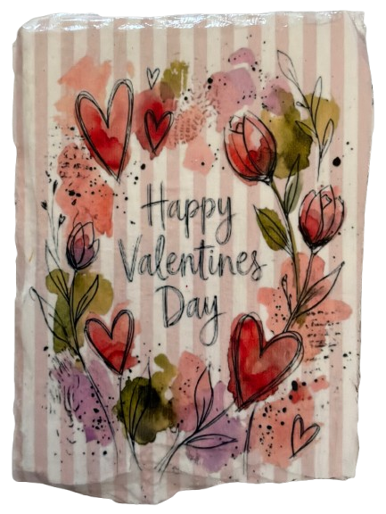 Antique West Virginia Roof Decoupaged HAPPY VALENTINE'S DAY - FLORAL - Valentine/Love Theme Handmade Wall Art Unique Home Decor Gift- JAMsCraftCloset
