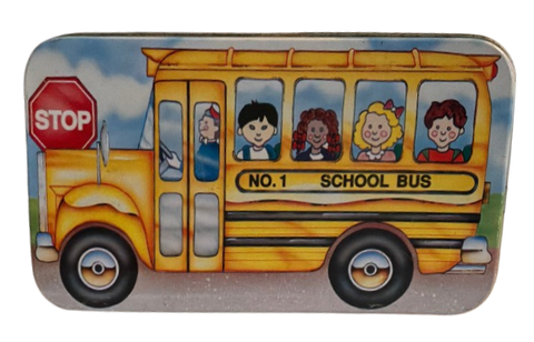 Tin Vintage SCHOOL BUS NO.1 Decorative Tin Metal Trinket Tin Collector Tin Storage Collectible Gift - JAMsCraftCloset