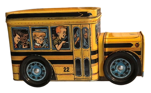Tin Vintage SCHOOL BUS NO. 22 Decorative Tin Metal Trinket Secret Compartment Moveable Wheels Tin Collector Tin Storage Collectible Springwater Enterprises Gift - JAMsCraftCloset