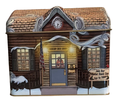Tin Vintage Country Cranberry Creek Library Decorative Tin Collector Tin Storage Collectible Gift - JAMsCraftCloset
