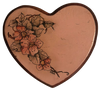 Tape Dispenser Wooden Heart Shaped Vintage Handcrafted Hand Painted Pink Floral Pen and Ink Technique