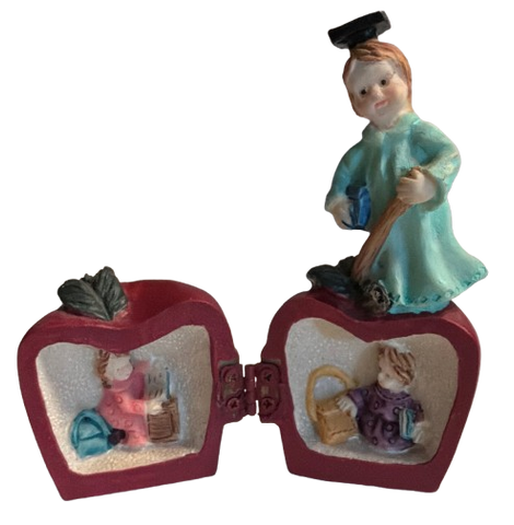 Figurine WORLDS BEST TEACHER - OPEN APPLE - STUDENTS Shelf Sitter Teacher Gift Desk Decor - JAMsCraftCloset