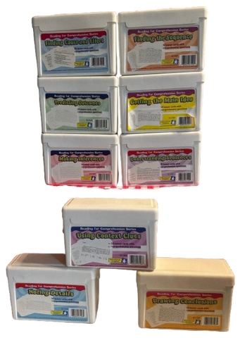 Educational Reading for Comprehension 400 Lesson Cards in Bundle of 9 Containers GR2-5 1990 Reading Levels 2-6th Grade Activity Teacher Supplemental Activity - JAMsCraftCloset
