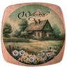 SQUARE Plastic PLATE Farmhouse Country Wall Art Shelf Sitter Decoupage FARMHOUSE DAISIES - WELCOME Handmade Gift Idea Crafters Delight - JAMsCraftCloset