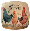 SQUARE Plastic PLATE Farmhouse Country Wall Art Shelf Sitter Decoupage CHICKENS - WILD AND FREE Handmade Gift Idea Crafters Delight - JAMsCraftCloset