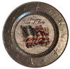 Galvanized Metal Round Charger Plate With Hanging Hook Embossed Stars Decoupaged Holiday Wall Art Shelf Sitter HAPPY 4TH OF JULY FLAG Handmade Gift Idea - JAMsCraftCloset