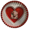 MOTHER'S DAY Heart-Shaped Round Pan Wall Art Handmade Hand Painted Decoupaged - Holiday Decoration LOVE Gift Idea Crafters Delight - JAMsCraftCloset