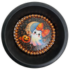 Mini Pie Pan Wall Art Handmade Hand Painted Decoupaged Wall Art Black CUTE GHOST HALLOWEEN Decor Gift Idea - JAMsCraftCloset